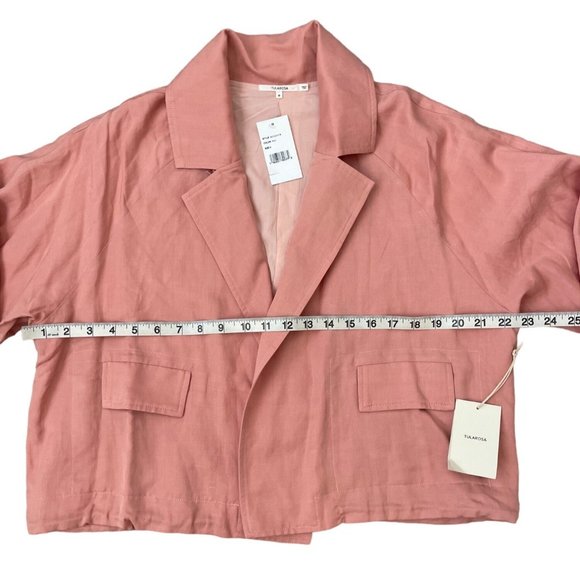 Tularosa Arya Jacket‎ Pink Lined Pockets Lightweight Linen Blend Sz M NWT $188 - Picture 8 of 15